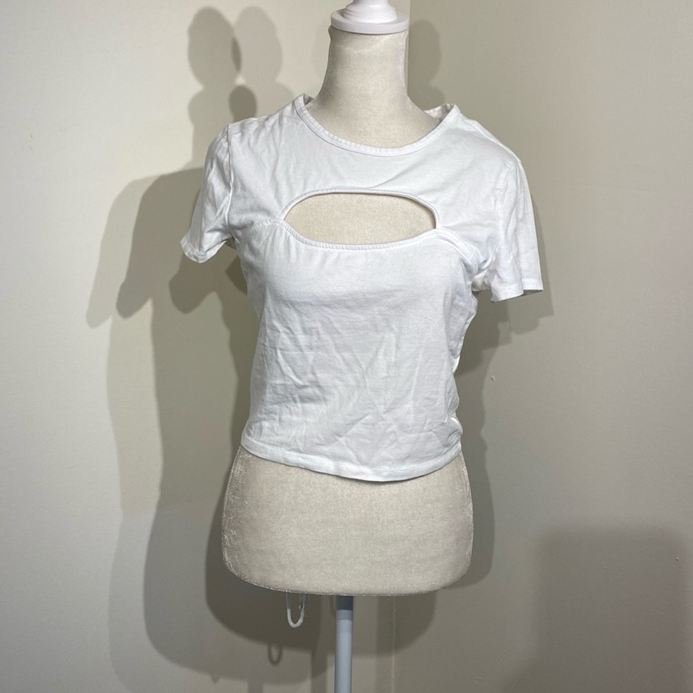 White soft tee shirt, Hollister, 96% cotton